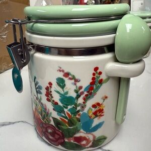 The Pioneer Woman Floral Food Storage Jar - Green and White